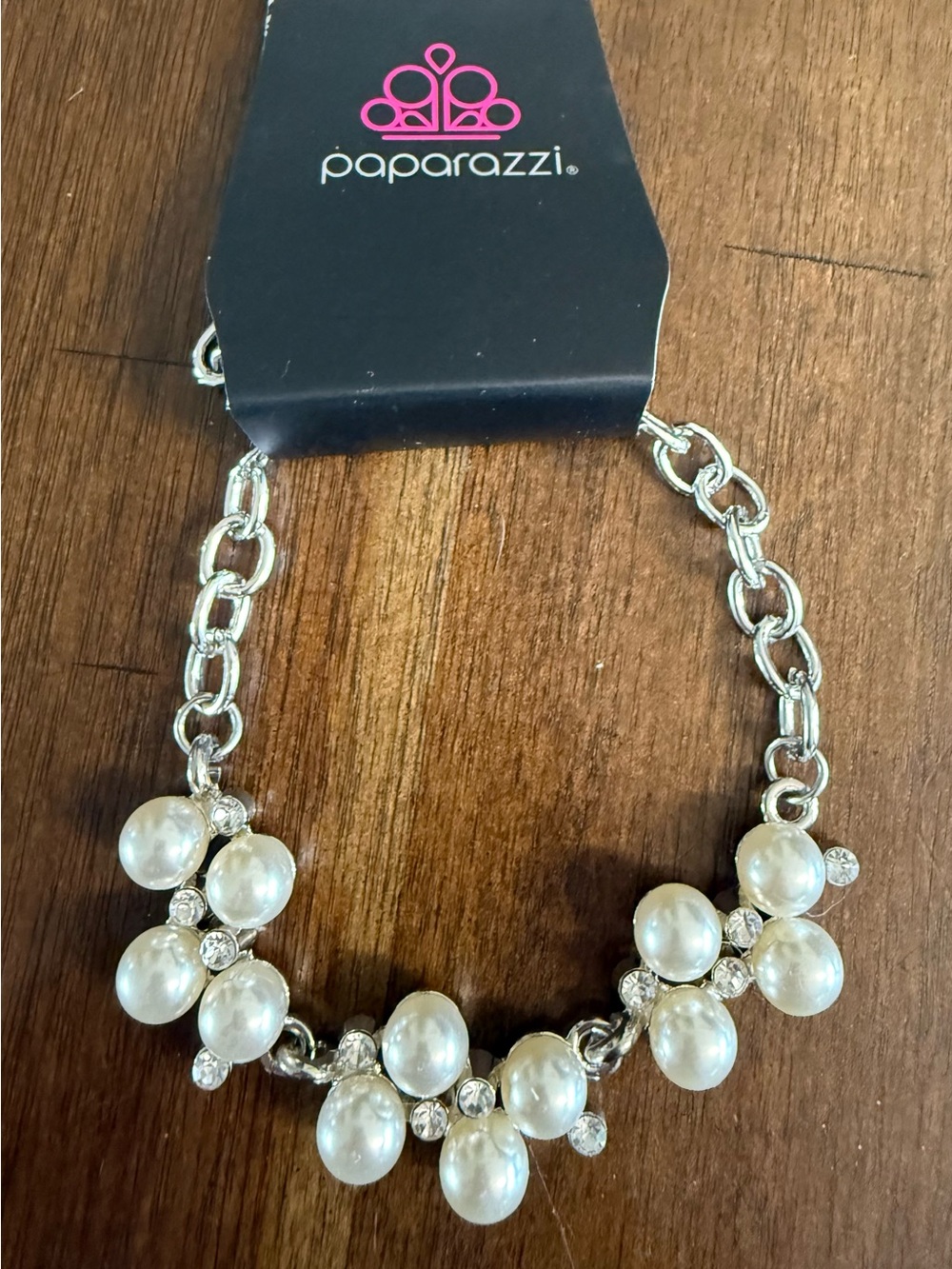 paparazzi Silver Pearl Cluster Bracelet- Cream